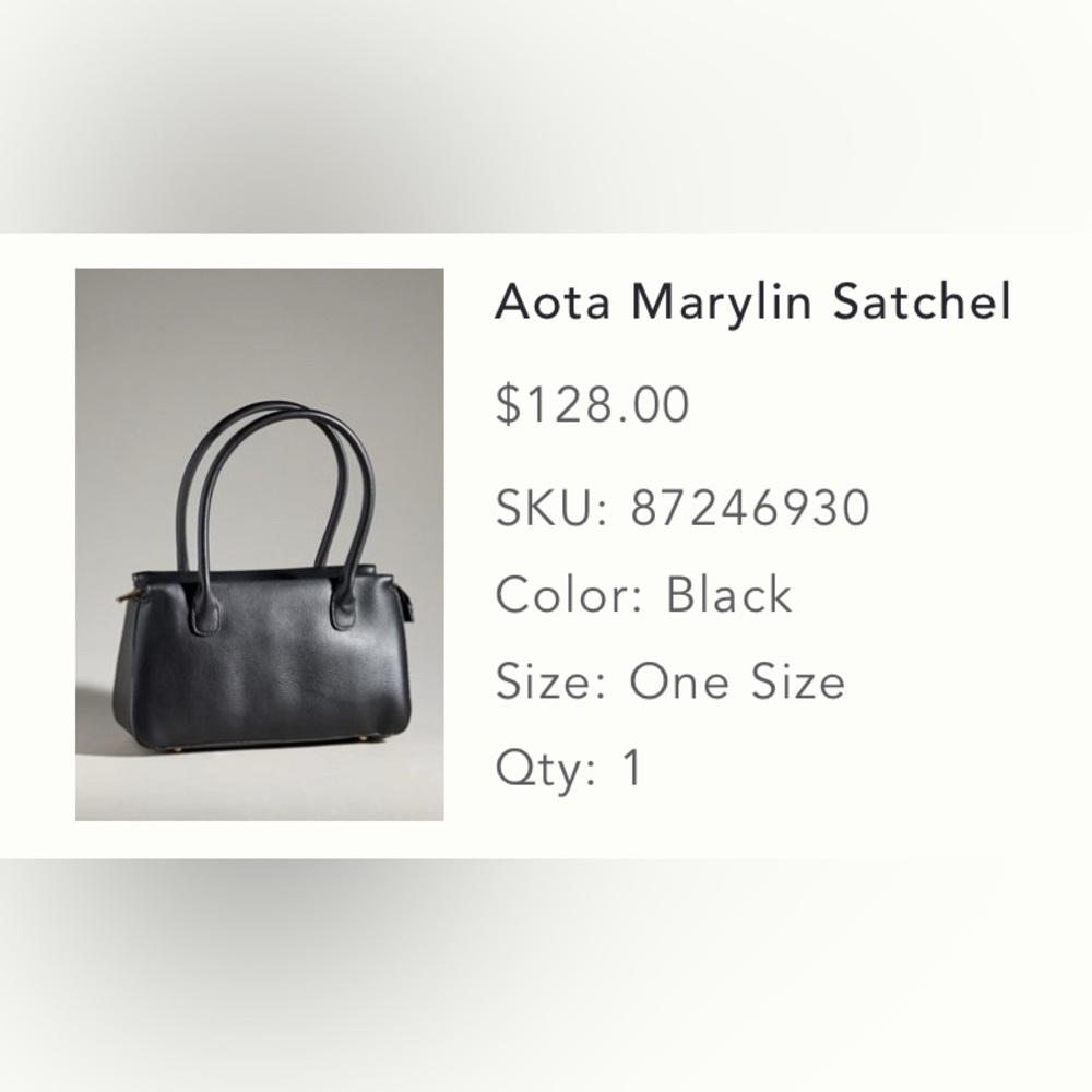 Anthropologie Classic Black Shoulder Bag